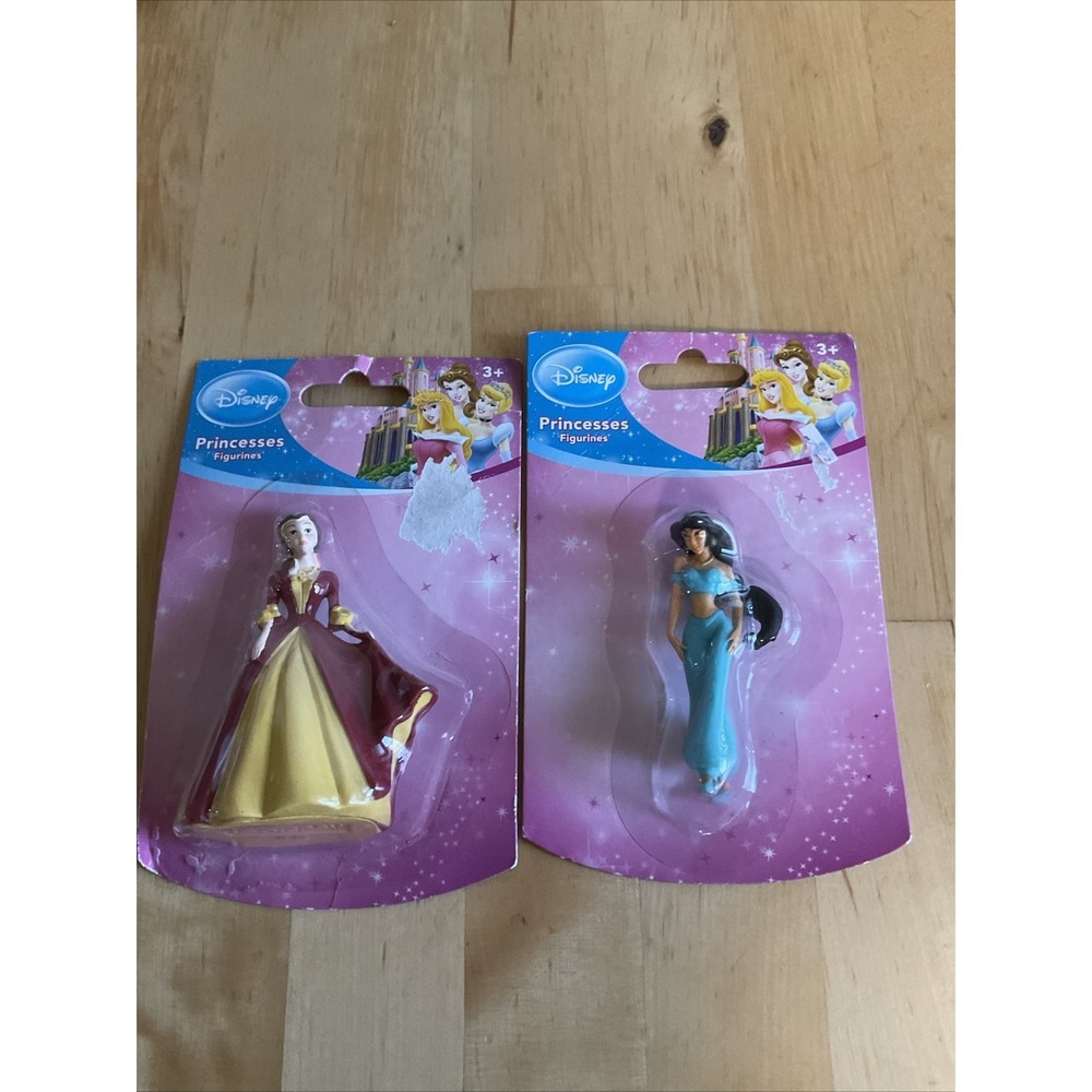 Disney Princess Belle & Jasmine PVC Figure or Cake Topper Doll Blue Figurines 2